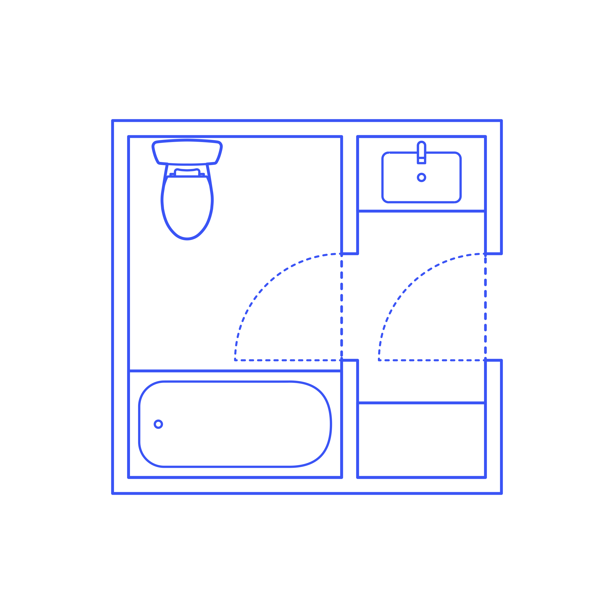 Layouts Bathrooms Full Split 2 Wall Facing Silhouette Svg Vector Free Vectors